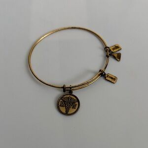 Alex and Ani Gold RN Charm Bracelet